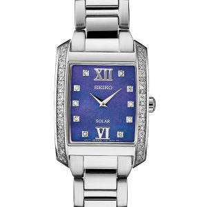 SEIKO LADIES SOLAR DIAMOND BLUE MOTHER-OF-PEARL DIAL SUP401