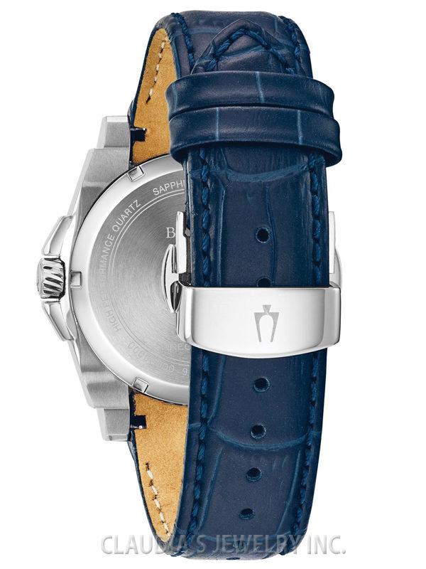 BULOVA DIAMOND BLUE LEATHER STRAP PRECISIONIST 96R227 - Image 4