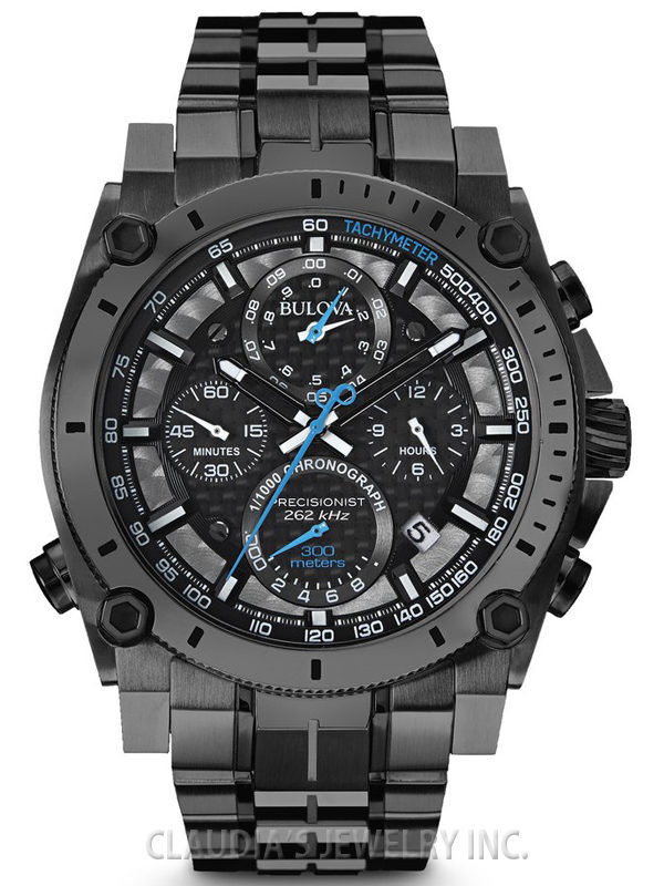 BULOVA MEN'S PRECISIONIST GUNMETAL GREY ION-PLATED 98B229