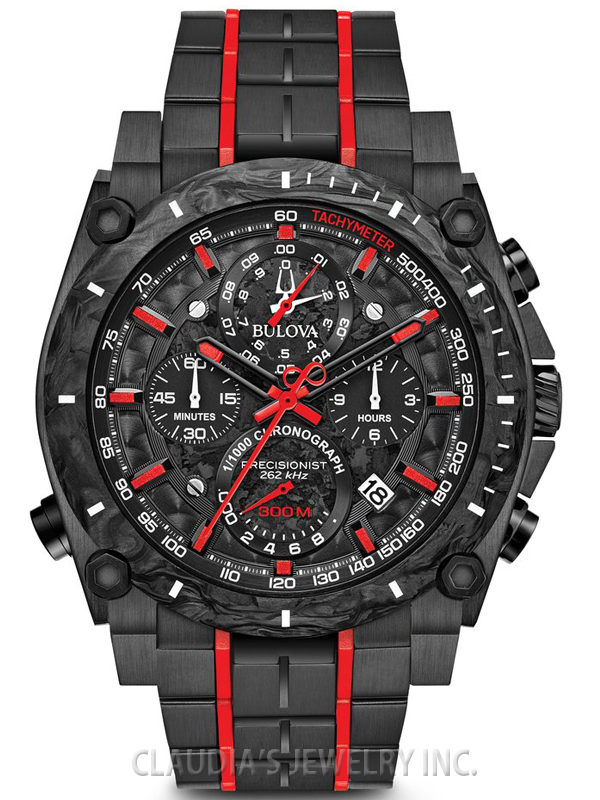 BULOVA MEN'S PRECISIONIST BLACK IP STAINLESS STEEL 98B313