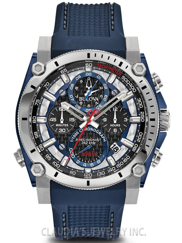 BULOVA MEN'S PRECISIONIST BLACK CARBON FIBER CHRONOGRAPH 98B315