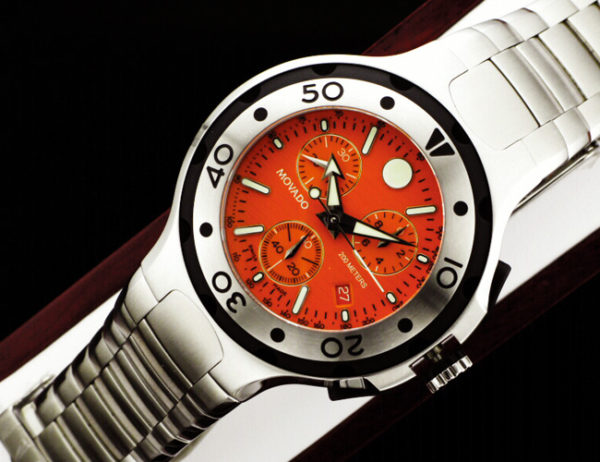 MOVADO SERIES 800 MEN'S WATCH ORANGE DIAL 2600041 - Image 4
