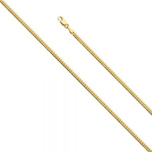 14KY 2.6mm Solid Miami Cuban