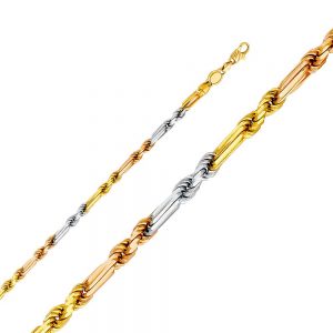 14K 3C 4 mm Figarope Chain