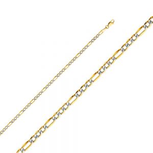 14KY 3.5mm Hollow Figaro 3+1 WP Chain