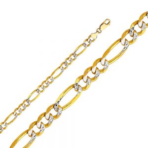 14KY 6.9 mm Figaro 3+1 WP Solid Chain