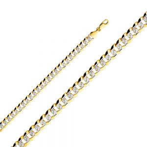 14KY 8.2 mm Cuban regular WP Chain