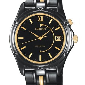 SEIKO KINETIC STAINLESS STEEL BLACK DIAL SKH677