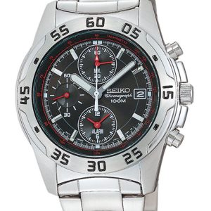 SEIKO CHRONOGRAPH BLACK DIAL WATCH SNA273