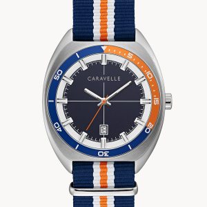 CARAVELLE BY BULOVA RETRO BLUE DIAL MEN’S WATCH 43B166
