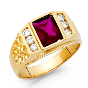 14KY CZ Men's Ring