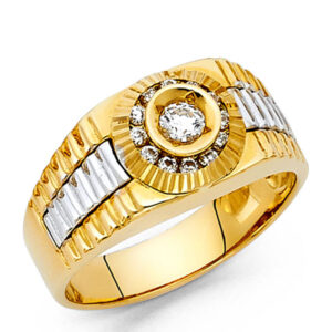 14KY CZ Men's Ring