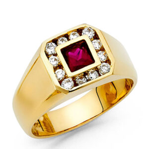 14KY CZ Men's Ring