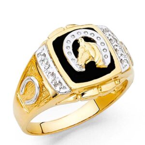 14KY Onyx 2T Men's Ring
