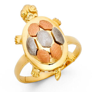 14K 3C Fancy Turtle Ring