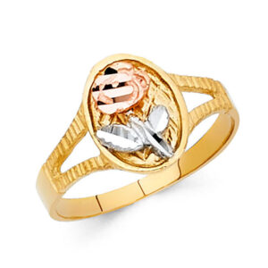 14K 3C Fancy Flower Ring