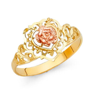 14K 2T Fancy Flower Ring
