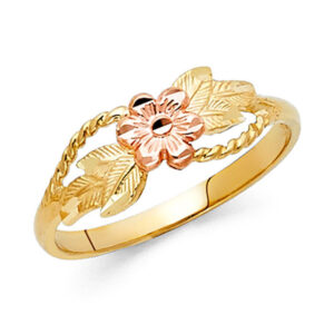 14K 2T Fancy Flower Ring