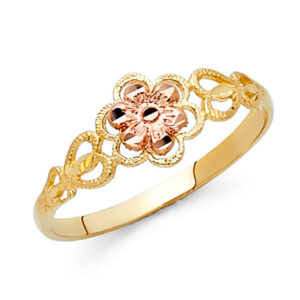 14K 2T Fancy Flower Ring