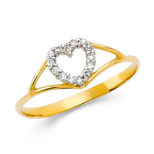 14K 2T CZ Fancy Ring