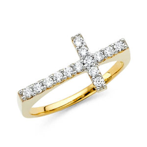 14K 2T CZ Fancy Ring