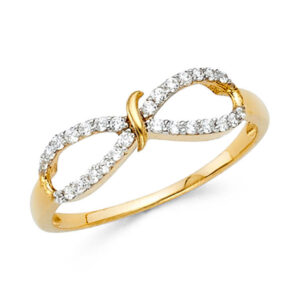 14K 2T CZ Fancy Ring