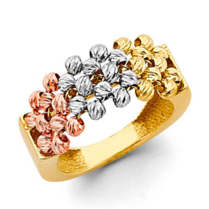 14K 3C Fancy Ball Ring