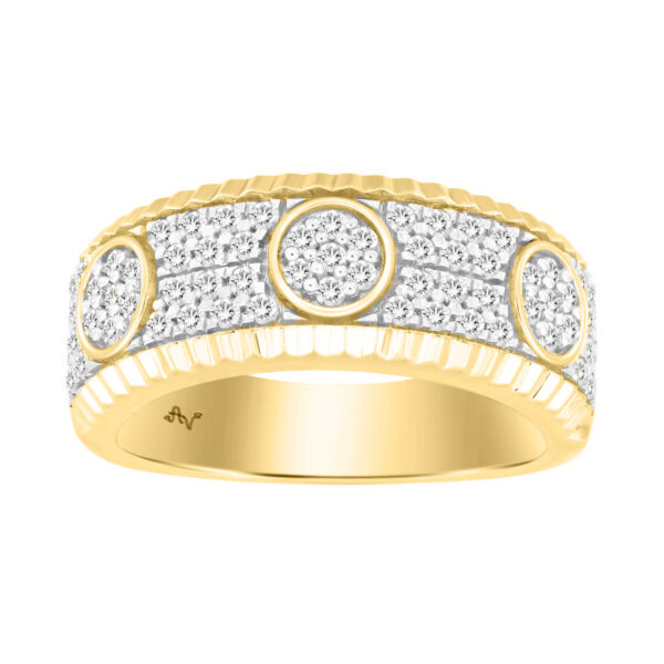 MEN'S RING 0.75CT ROUND DIAMOND 10K YELLOW GOLD